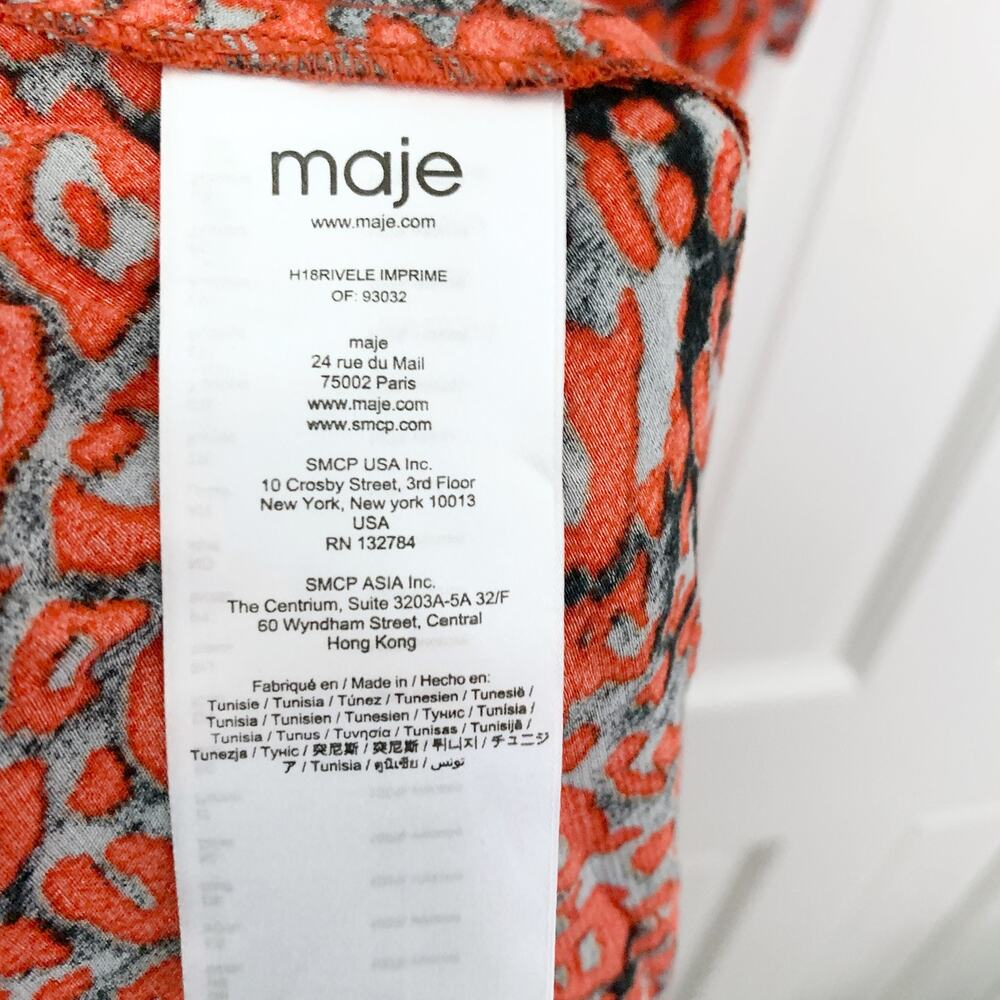 Maje Ruffled Leopard-print Crepe Midi Dress In Multi - Picture 12 of 15